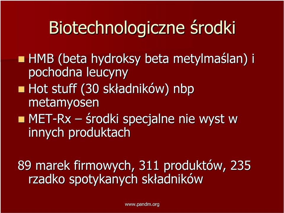metamyosen MET-Rx środki specjalne nie wyst w innych produktach
