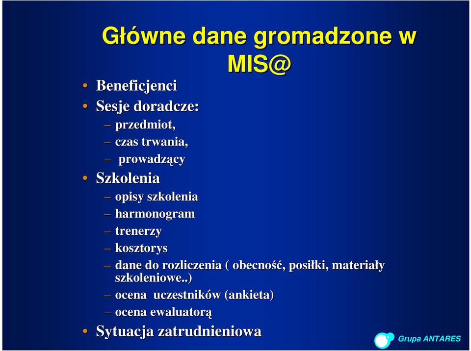 kosztorys dane do rozliczenia ( obecność, posiłki, materiały