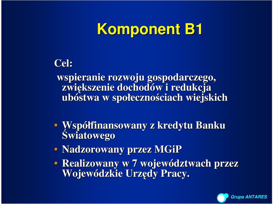 wiejskich Współfinansowany z kredytu Banku Światowego