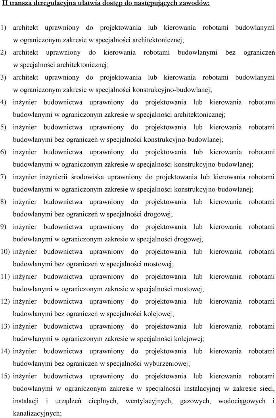 budowlanymi w ograniczonym zakresie w specjalności konstrukcyjno-budowlanej; 4) inżynier budownictwa uprawniony do projektowania lub kierowania robotami budowlanymi w ograniczonym zakresie w