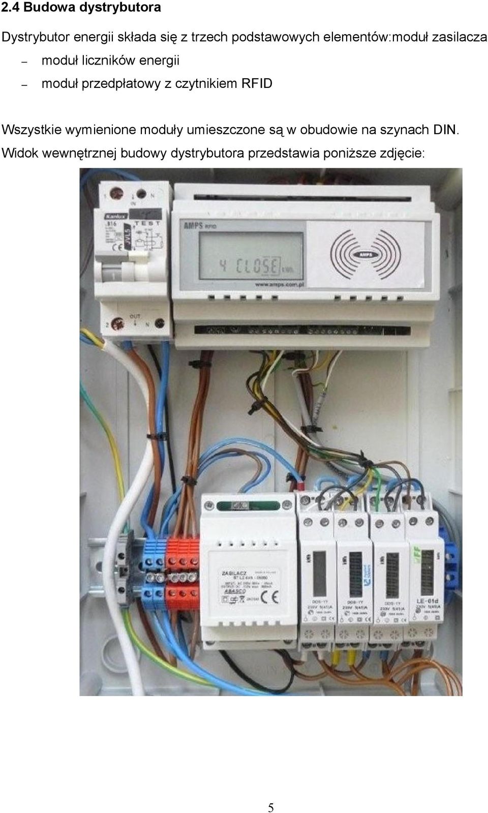 przedpłatowy z czytnikiem RFID Wszystkie wymienione moduły umieszczone są w