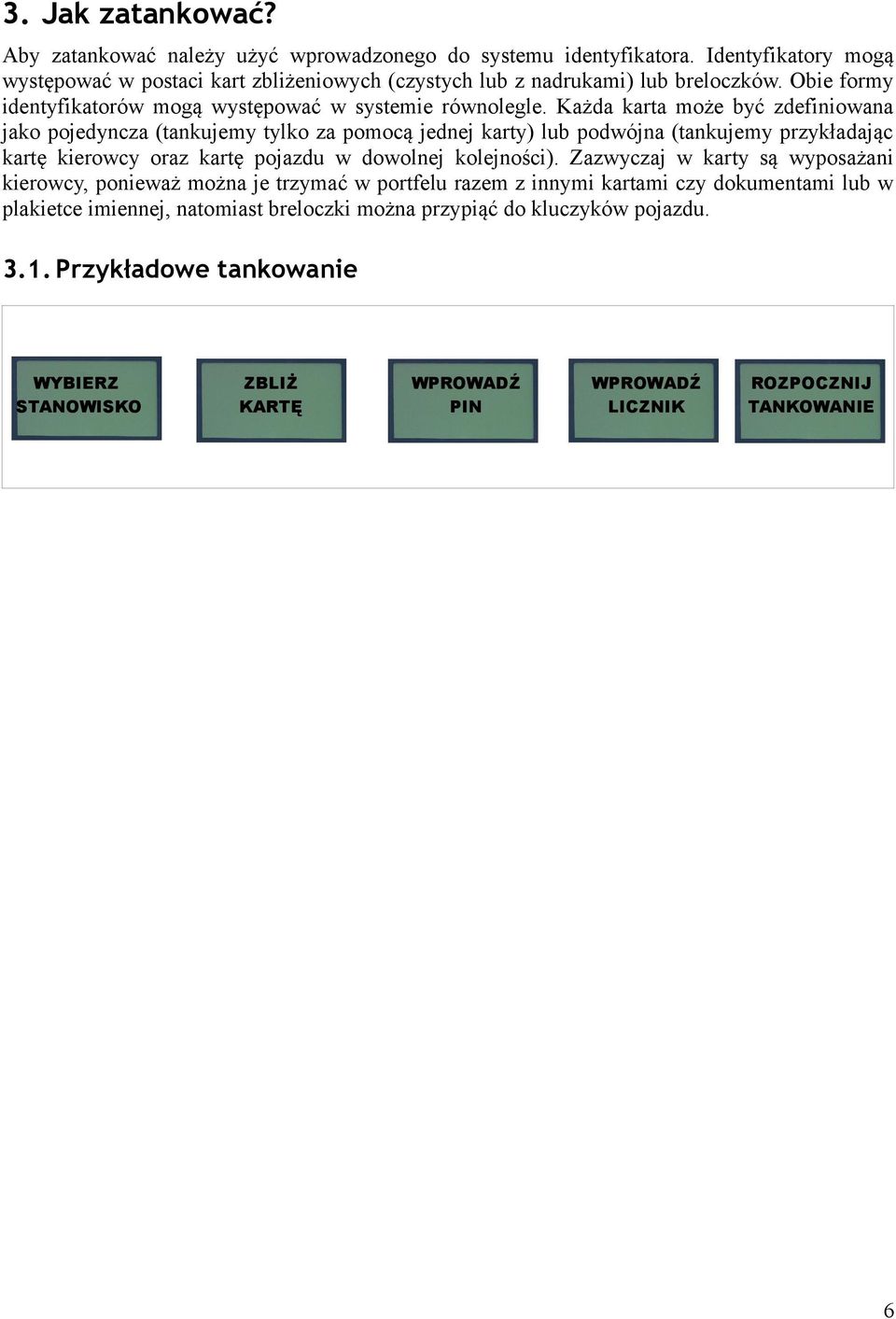 Każda karta może być zdefiniowana jako pojedyncza (tankujemy tylko za pomocą jednej karty) lub podwójna (tankujemy przykładając kartę kierowcy oraz kartę pojazdu w dowolnej kolejności).