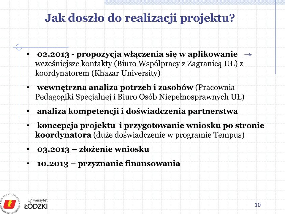 (Khazar University) wewnętrzna analiza potrzeb i zasobów (Pracownia Pedagogiki Specjalnej i Biuro Osób Niepełnosprawnych