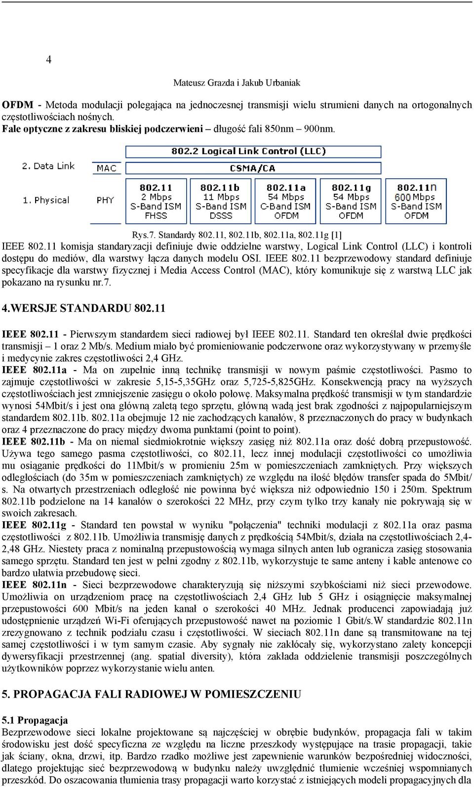 11 komisja standaryzacji definiuje dwie oddzielne warstwy, Logical Link Control (LLC) i kontroli dostępu do mediów, dla warstwy łącza danych modelu OSI. IEEE 802.