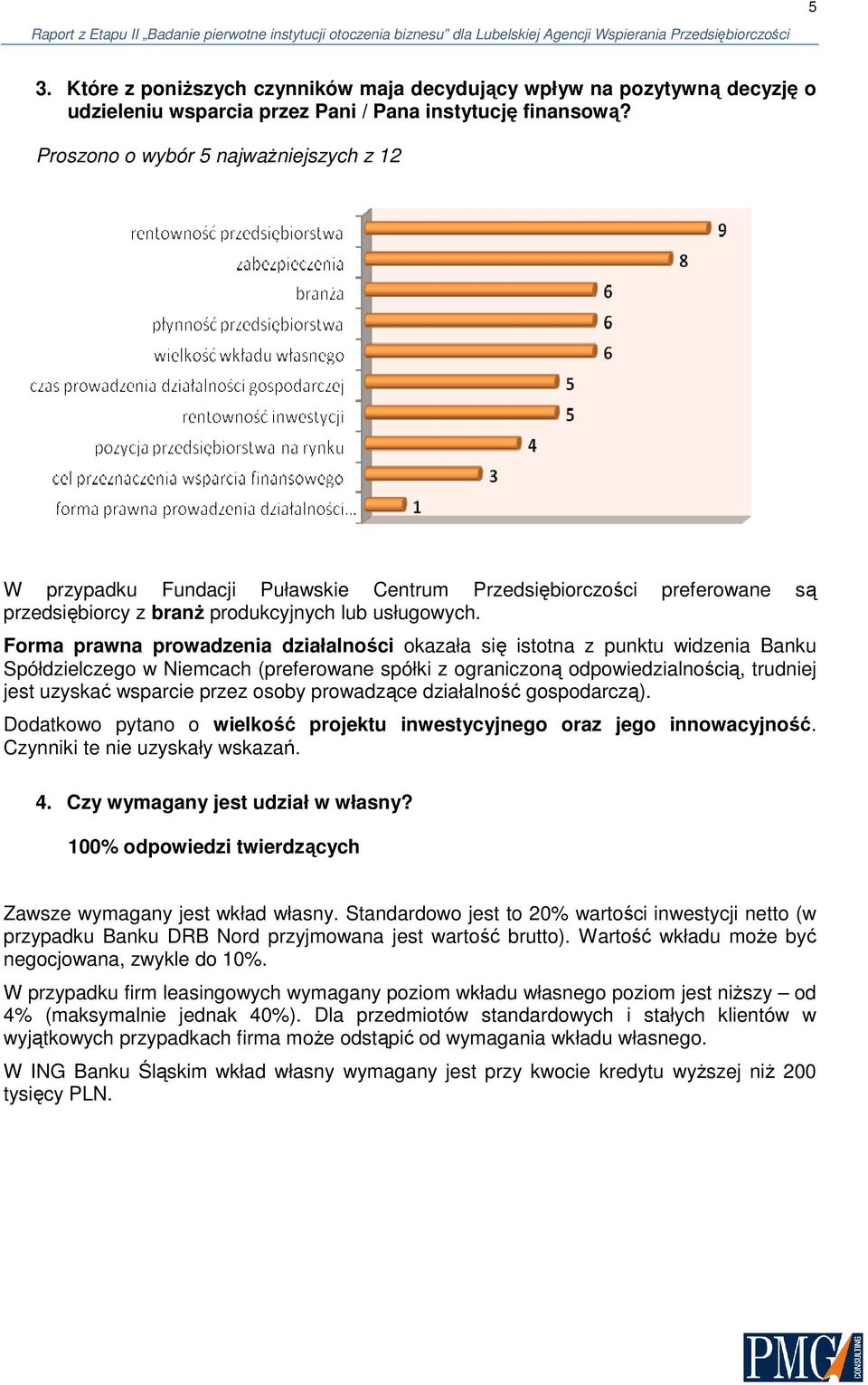 Forma prawna prowadzenia działalności okazała się istotna z punktu widzenia Banku Spółdzielczego w Niemcach (preferowane spółki z ograniczoną odpowiedzialnością, trudniej jest uzyskać wsparcie przez