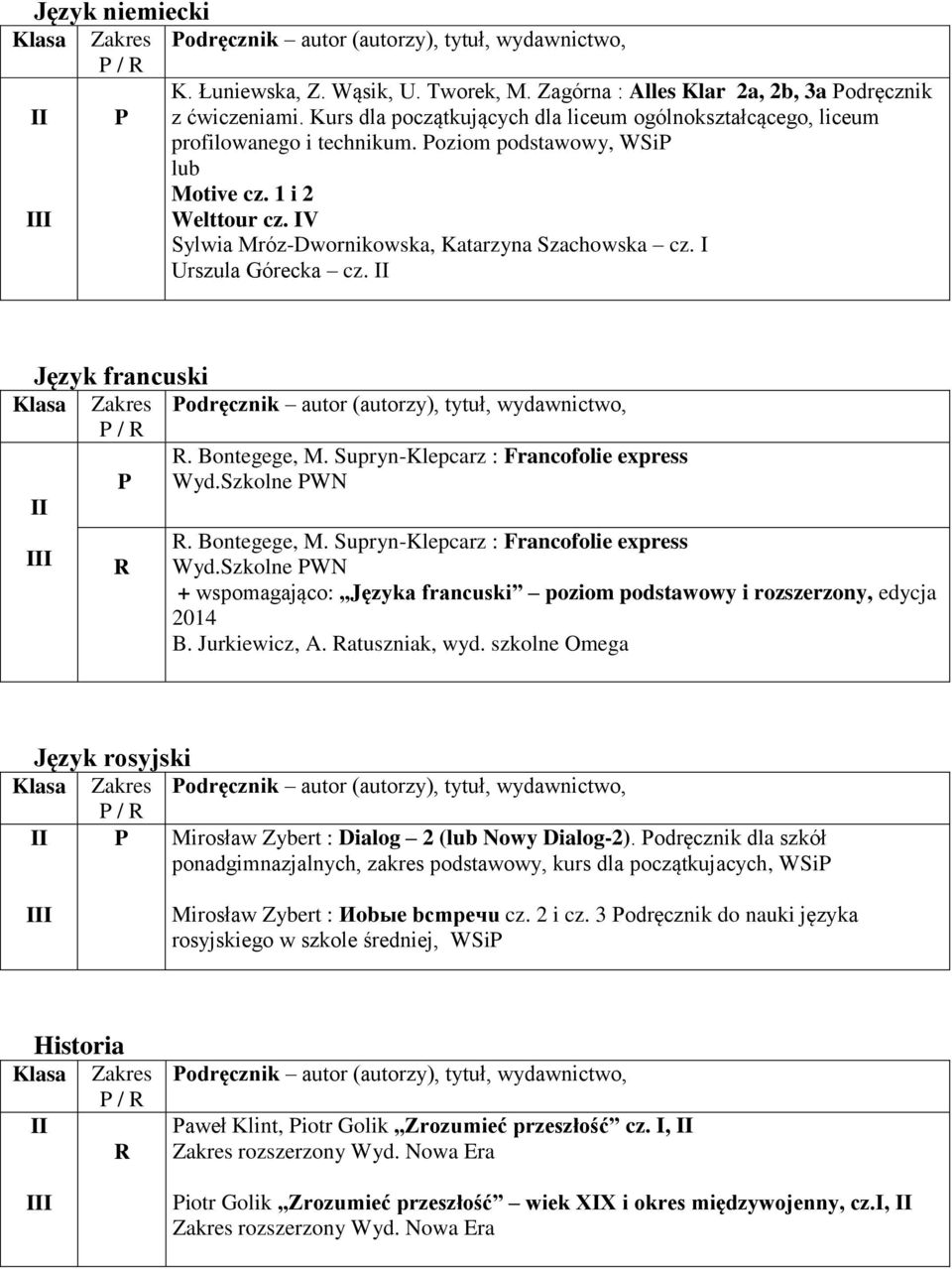 Supryn-Klepcarz : Francofolie express Wyd.Szkolne WN. Bontegege, M. Supryn-Klepcarz : Francofolie express Wyd.
