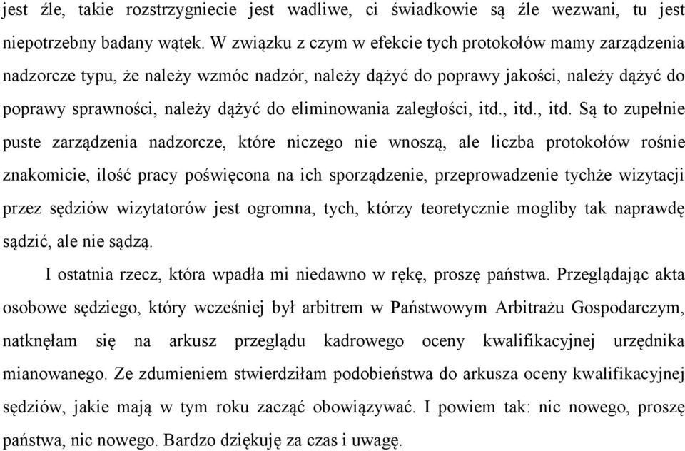 zaległości, itd.