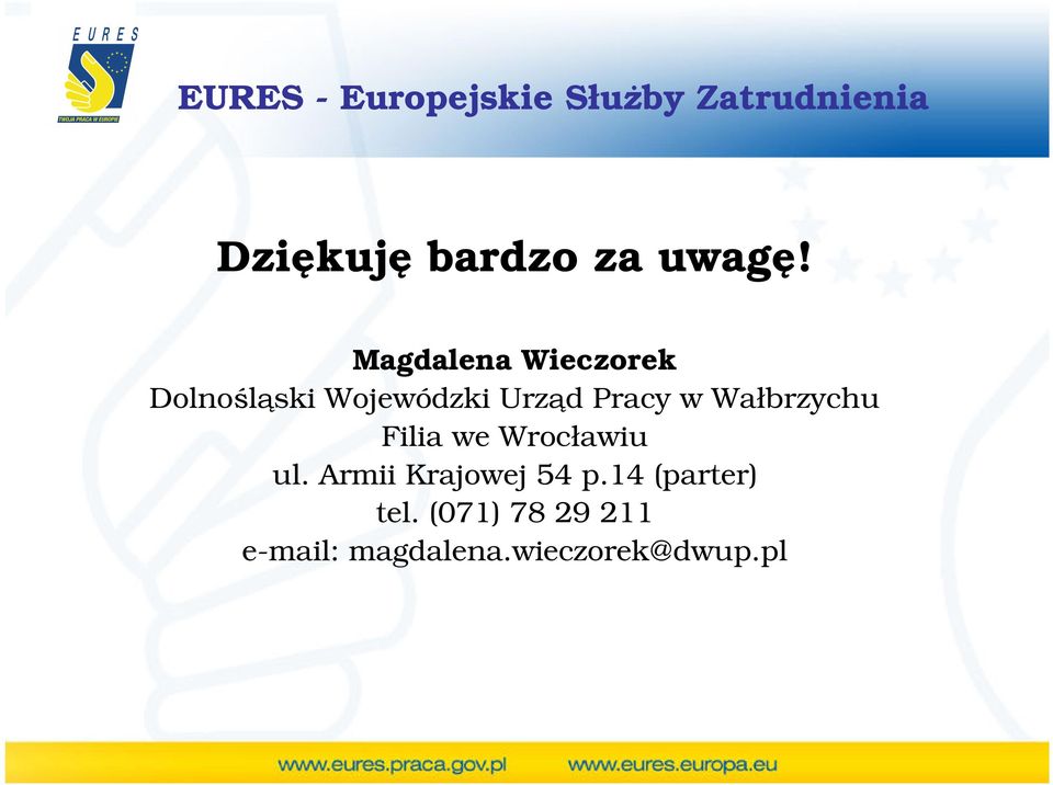 Magdalena Wieczorek Dolnośląski Wojewódzki Urząd Pracy w