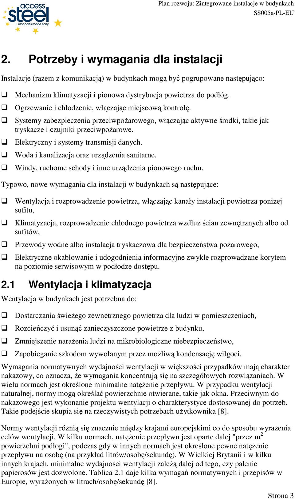 Elektryczny i systemy transmisji danych. Woda i kanalizacja oraz urządzenia sanitarne. Windy, ruchome schody i inne urządzenia pionowego ruchu.