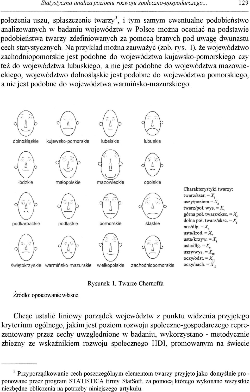 branych pod uwagę dwunastu cech statystycznych. Na przykład można zauważyć (zob. rys.