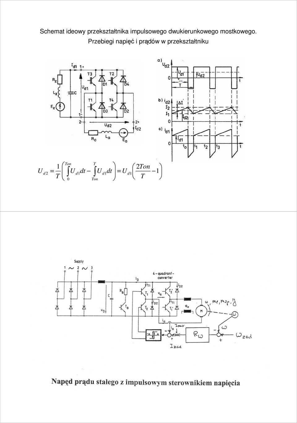 Przebiegi napięć i prądów w