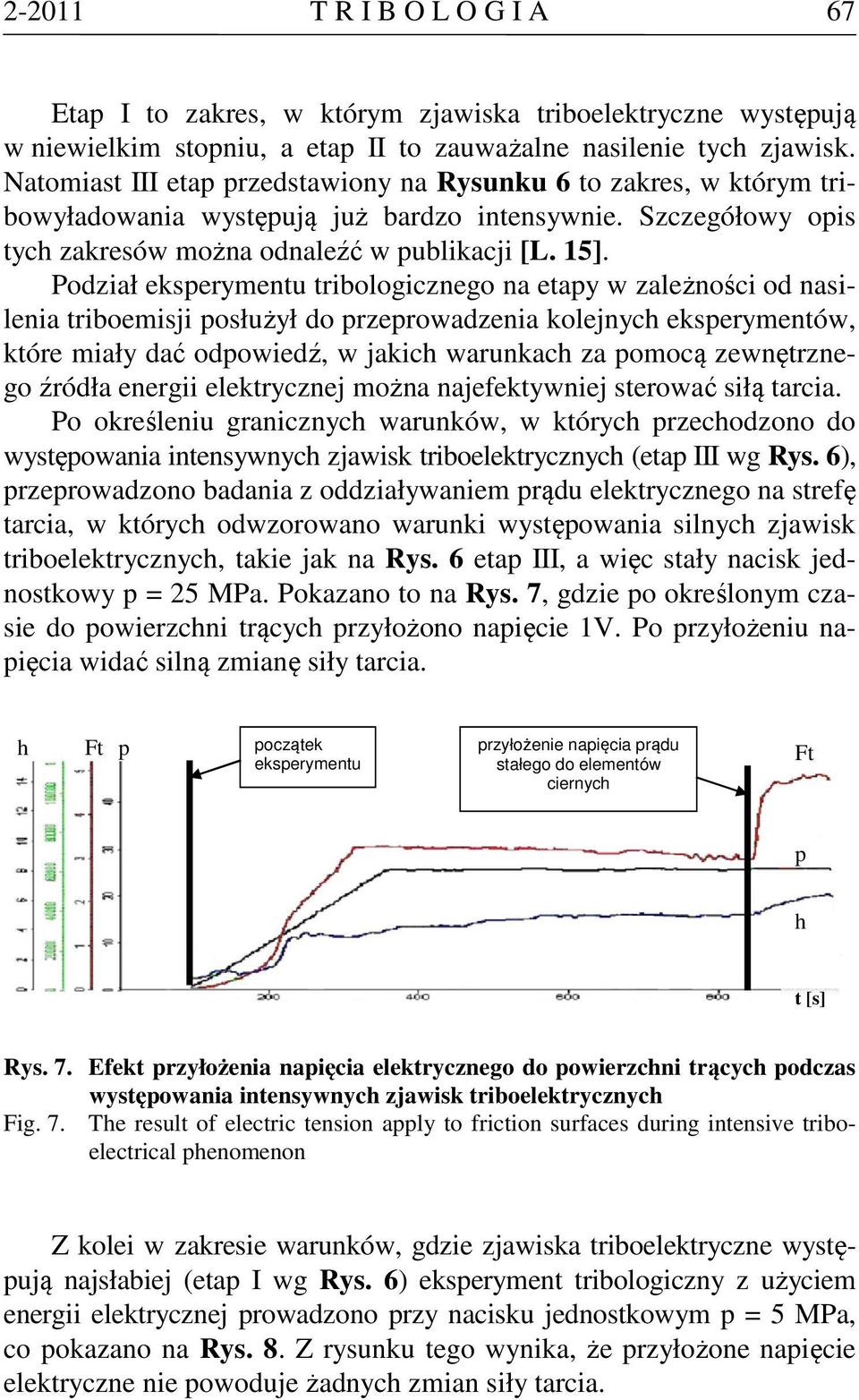 Podział ekserymentu tribologicznego na etay w zależności od nasilenia triboemisji osłużył do rzerowadzenia kolejnyc ekserymentów, które miały dać odowiedź, w jakic warunkac za omocą zewnętrznego