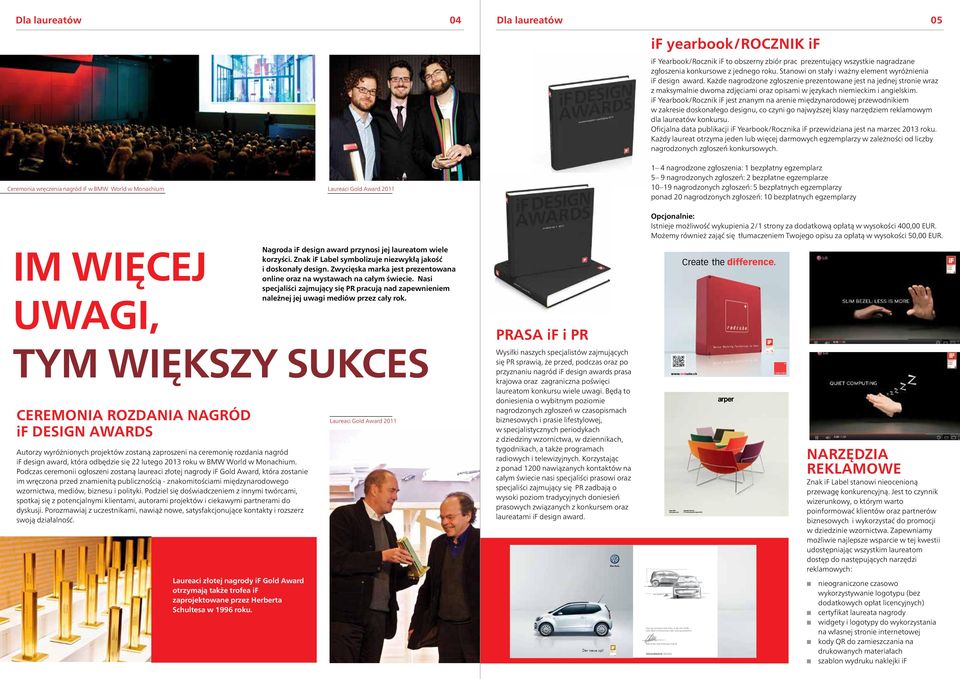 Staowi o stały i waży elemet wyróżieia if desig award. Każde agrodzoe zgłoszeie prezetowae jest a jedej stroie wraz z maksymalie dwoma zdjęciami oraz opisami w językach iemieckim i agielskim.