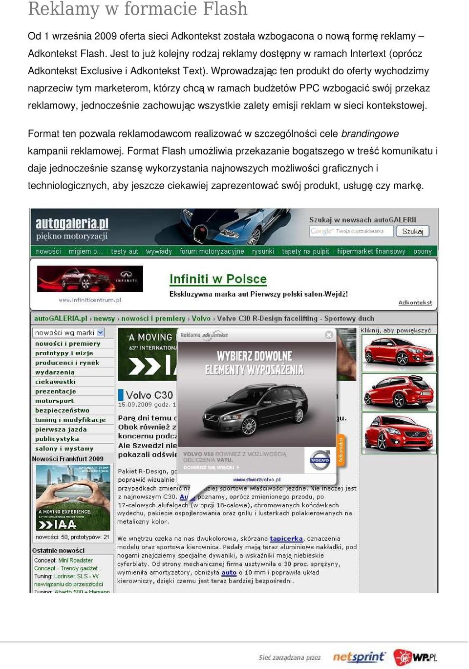 Wprowadzając ten produkt do oferty wychodzimy naprzeciw tym marketerom, którzy chcą w ramach budŝetów PPC wzbogacić swój przekaz reklamowy, jednocześnie zachowując wszystkie zalety emisji reklam
