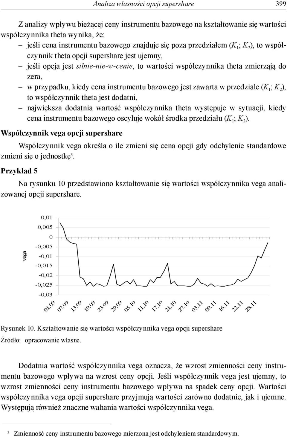 instrumentu bazowego jest zawarta w przedziale (K 1 ; K 2 ), to współczynnik theta jest dodatni, największa dodatnia wartość współczynnika theta występuje w sytuacji, kiedy cena instrumentu bazowego