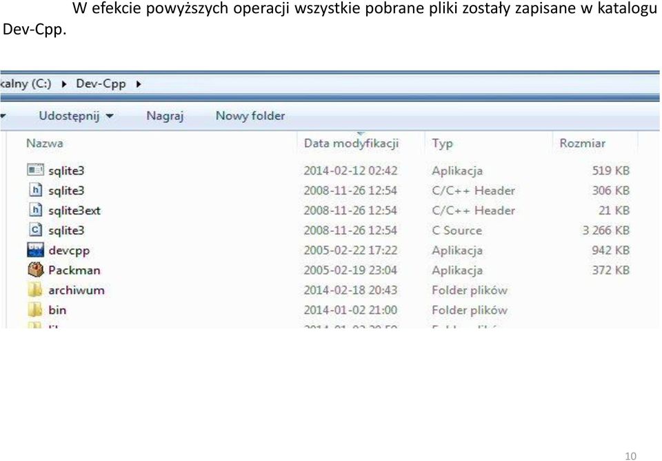 pobrane pliki zostały