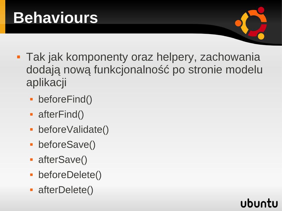 modelu aplikacji beforefind() afterfind()