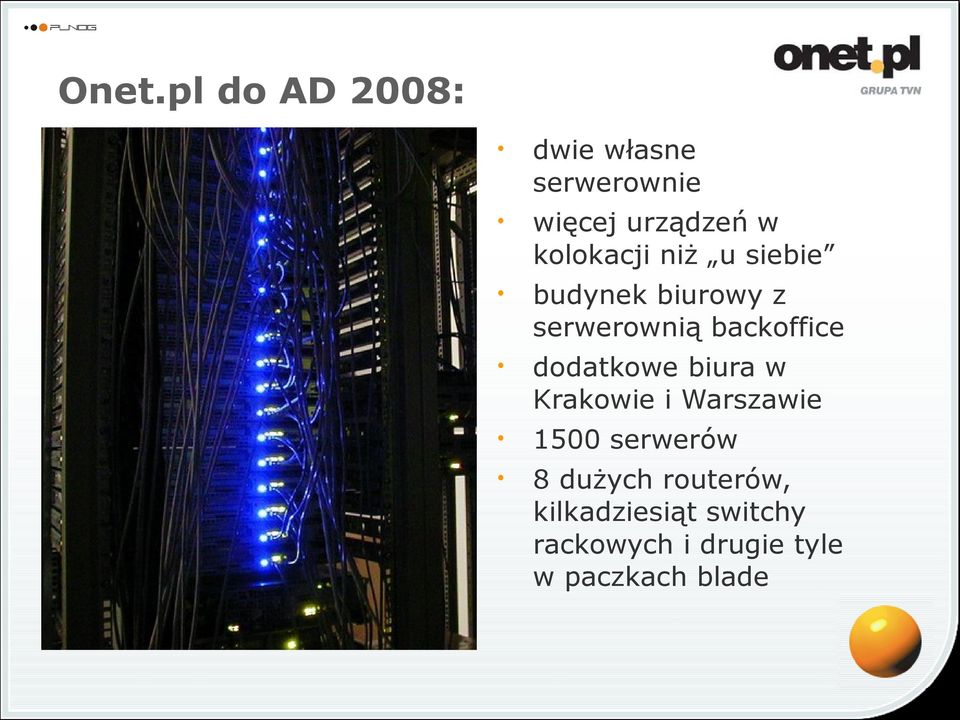 dodatkowe biura w Krakowie i Warszawie 1500 serwerów 8 dużych