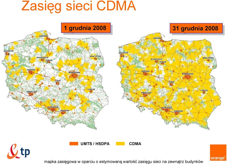 mapka zasięgowa w oparciu o estymowaną