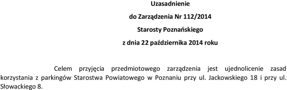 zasad korzystania z parkingów Starostwa Powiatowego w