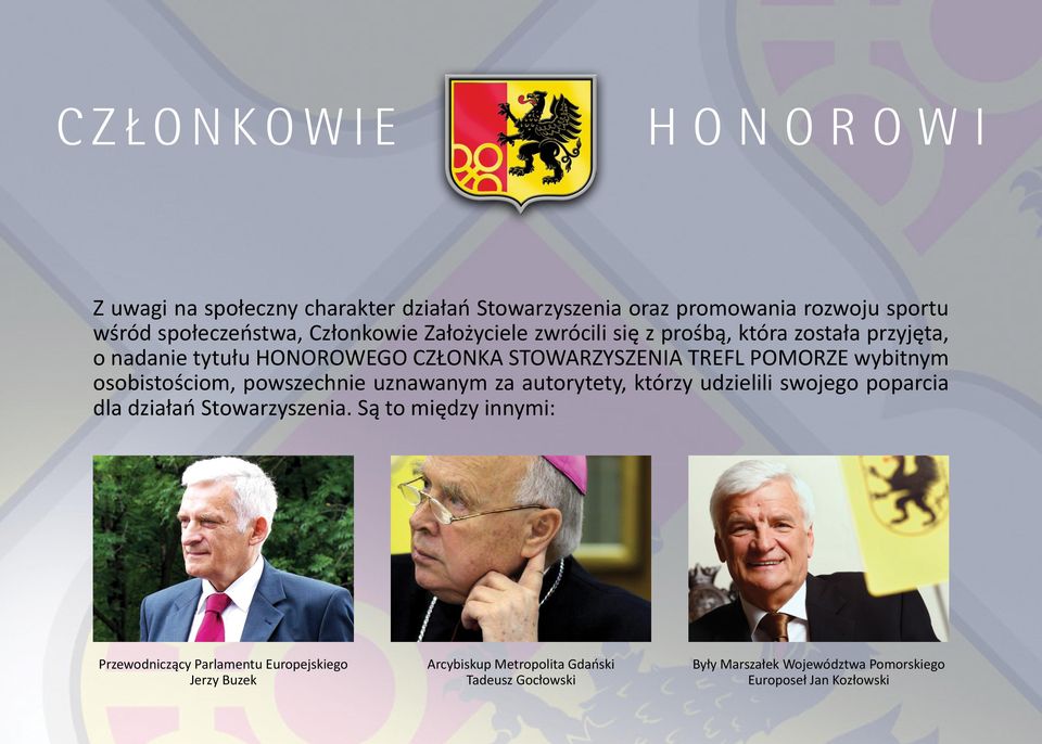 osobistościom, powszechnie uznawanym za autorytety, którzy udzielili swojego poparcia dla działań Stowarzyszenia.