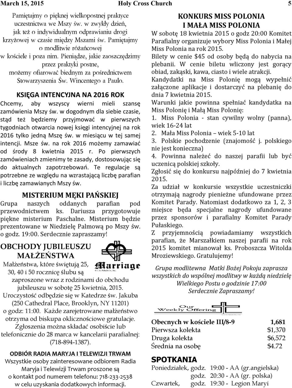 KSIĘGA INTENCYJNA NA 2016 ROK Chcemy, aby wszyscy wierni mieli szansę zamówienia Mszy św.