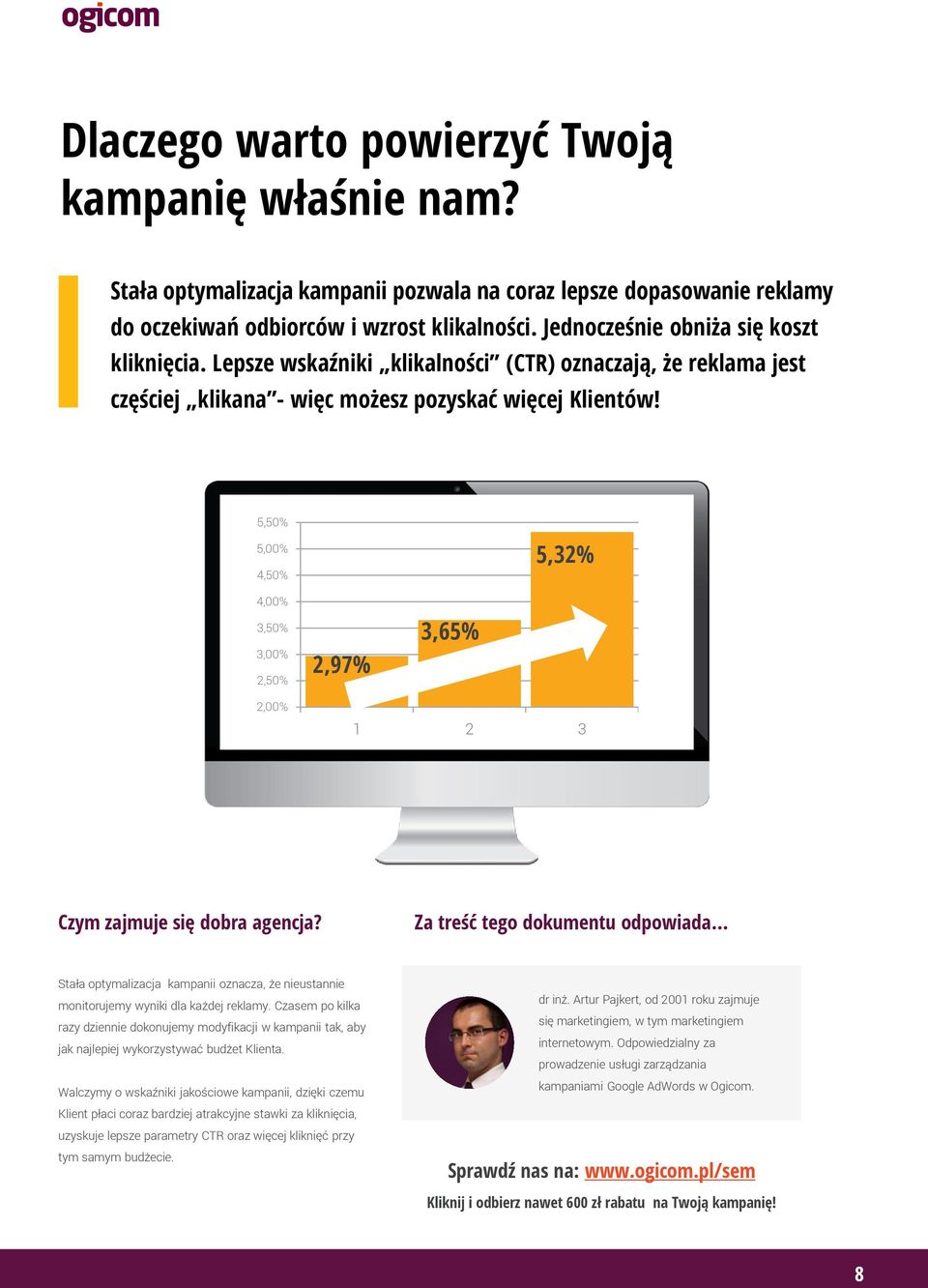 5,50% 5,00% 4,50% 5,32% 4,00% 3,50% 3,00% 2,50% 2,97% 3,65% 2,00% 1 2 3 Czym zajmuje się dobra agencja?