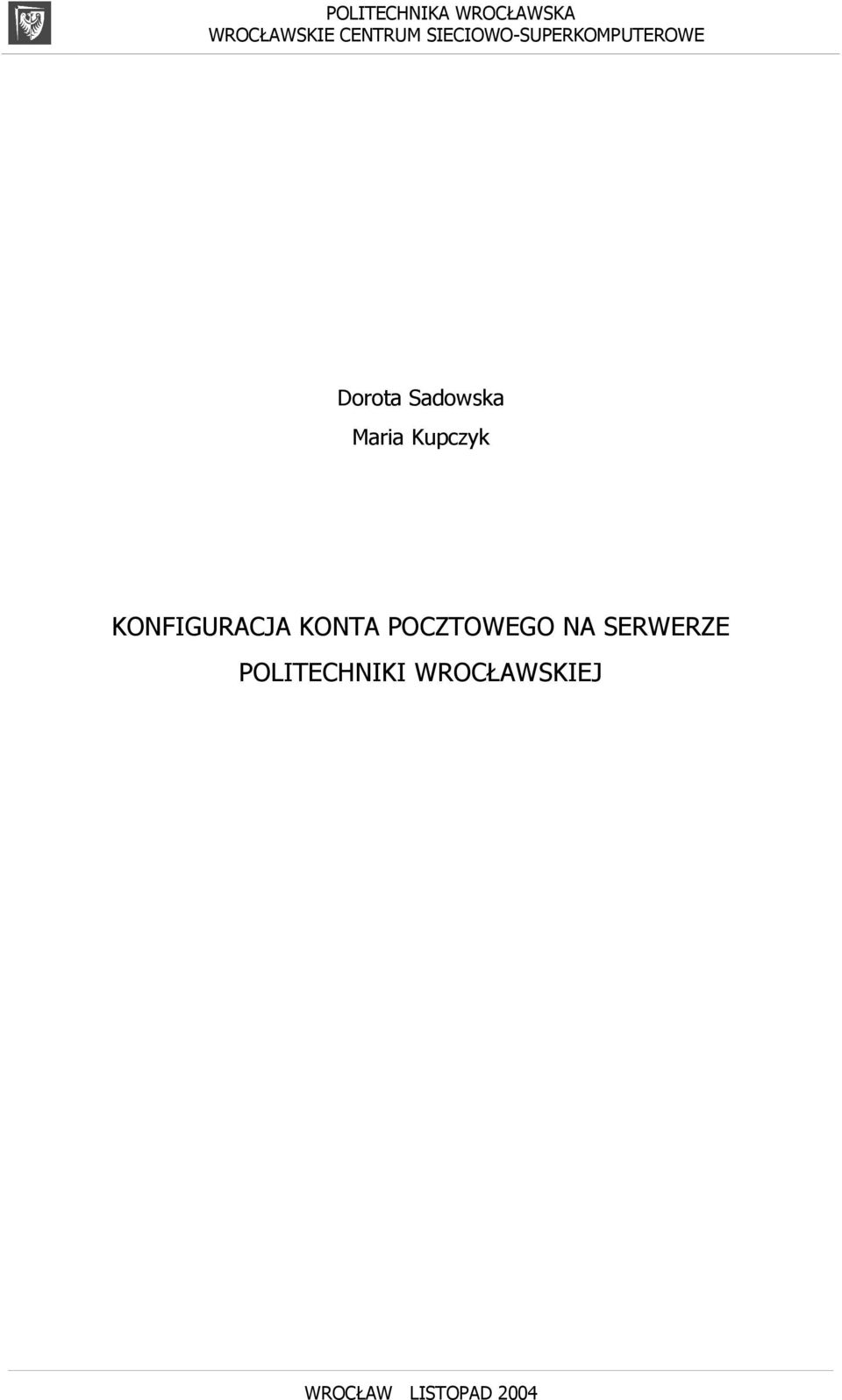 Kupczyk KONFIGURACJA KONTA POCZTOWEGO NA