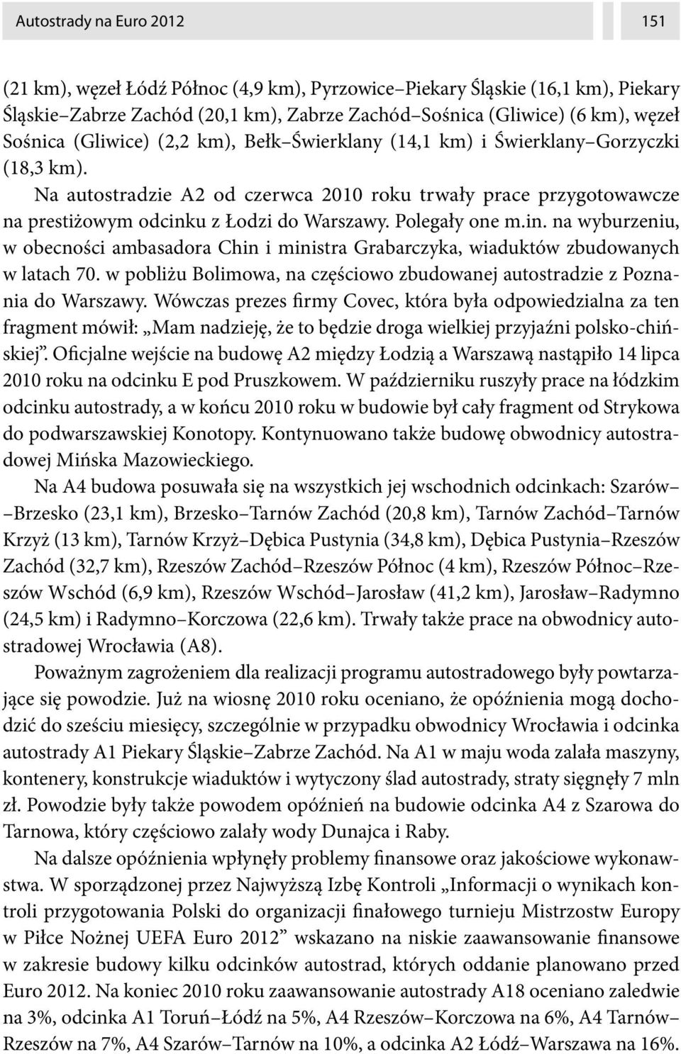 Polegały one m.in. na wyburzeniu, w obecności ambasadora Chin i ministra Grabarczyka, wiaduktów zbudowanych w latach 70.
