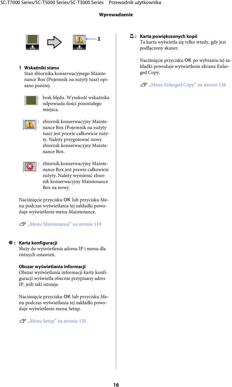 U Menu Enlarged Copy na stronie 126 : brak błędu. Wysokość wskaźnika odpowiada ilości pozostałego miejsca.