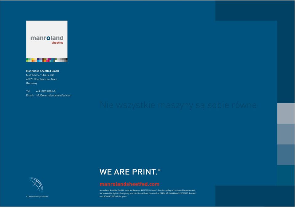 Sheetfed Systems (PL) 1/2015 / Issue 1.