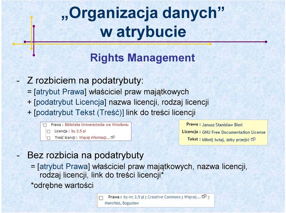 [podatrybut Tekst (Treść)] link do treści licencji - Bez rozbicia na podatrybuty = [atrybut