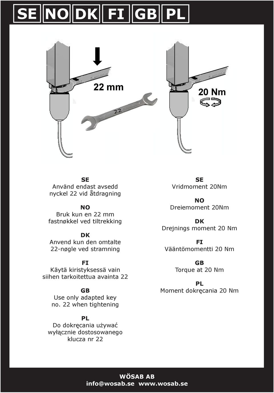 avainta 22 Use only adapted key no.