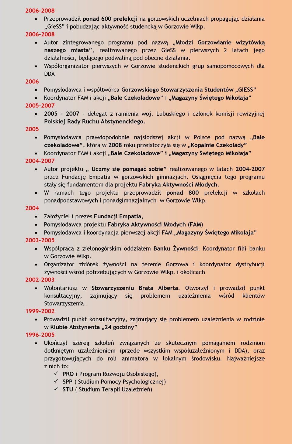 działania.