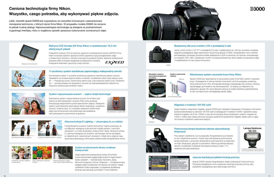 W przypadku modelu D3000 nie oznacza to jednak trudnej obsługi.