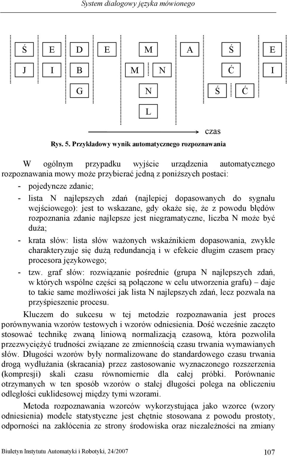 najlepszych zdań (najlepiej dopasowanych do sygnału wejściowego): jest to wskazane, gdy okaŝe się, Ŝe z powodu błędów rozpoznania zdanie najlepsze jest niegramatyczne, liczba N moŝe być duŝa; - krata