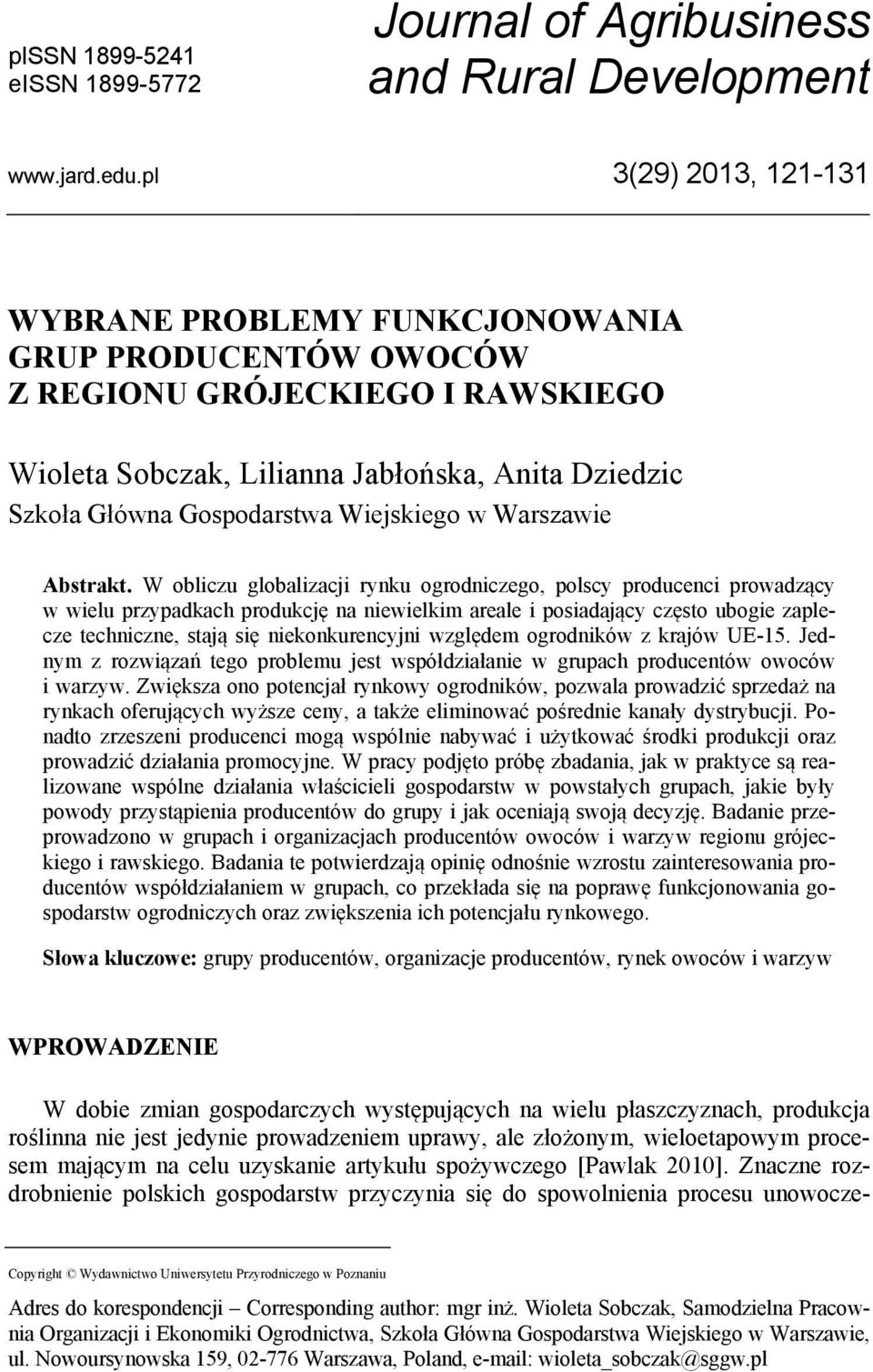 Wiejskiego w Warszawie Abstrakt.