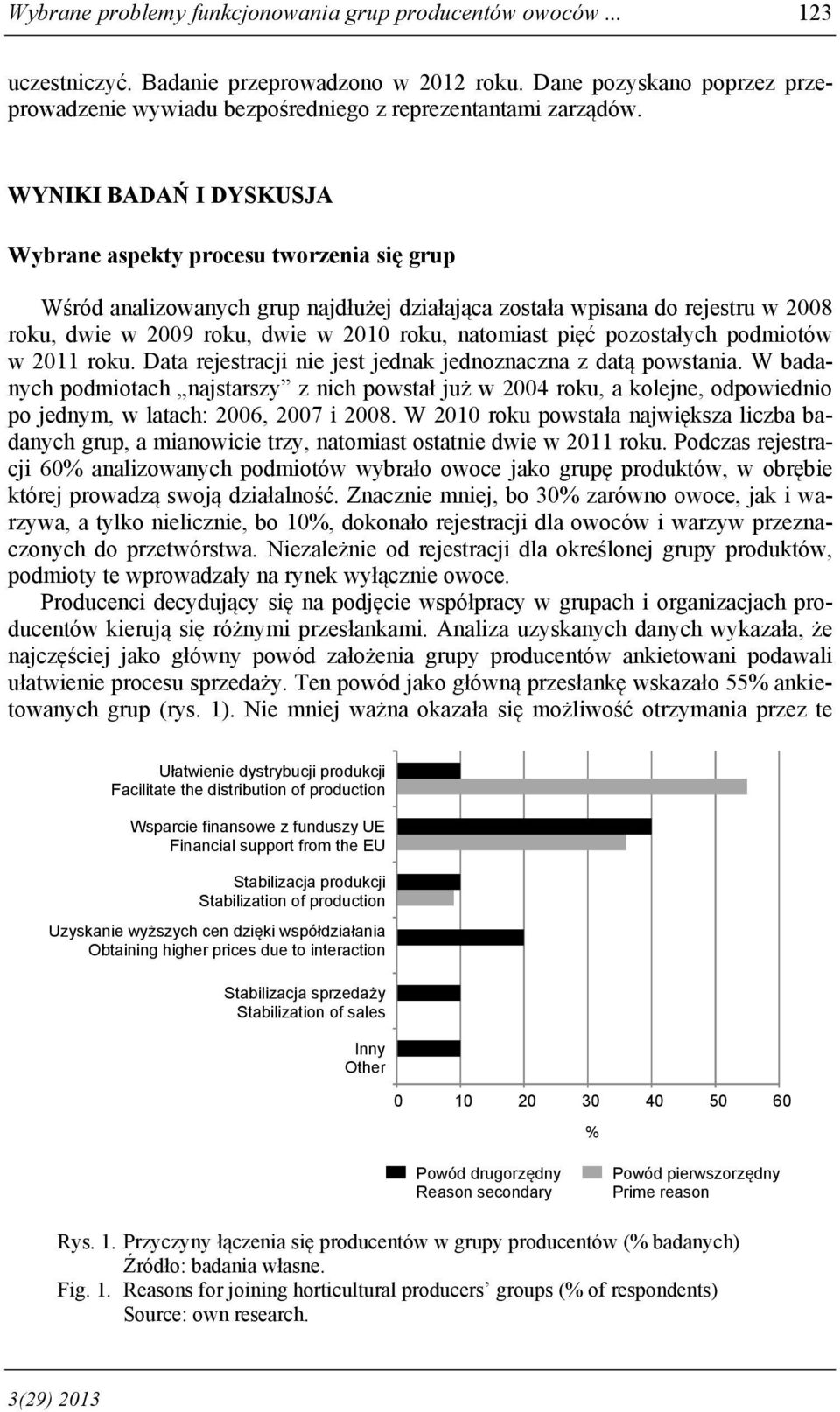 WYNIKI BADAŃ I DYSKUSJA Wybrane aspekty procesu tworzenia się grup Wśród analizowanych grup najdłużej działająca została wpisana do rejestru w 2008 roku, dwie w 2009 roku, dwie w 2010 roku, natomiast