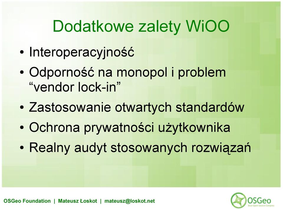 Zastosowanie otwartych standardów Ochrona