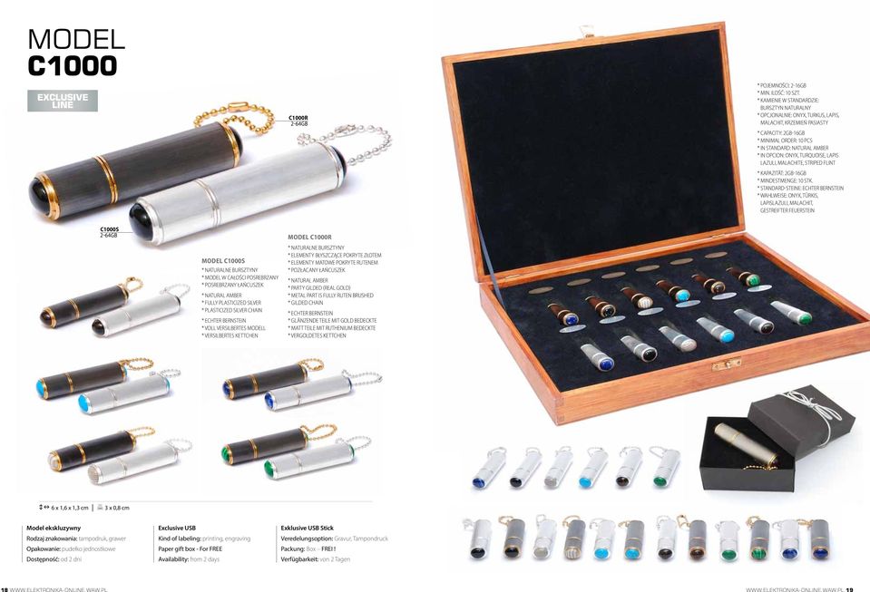 onyx, turquoise, lapis lazuli, malachite, striped flint * Kapazität: 2GB-16GB * Mindestmenge: 10 Stk.