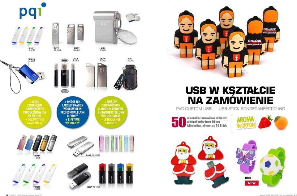 von USB-Sticks + lebenslange Garantie USB w kształcie na zamówienie PVC Custom USB USB STICK SONDERANFERTIGUNG 50 minimalne zamówienie od 50 szt.