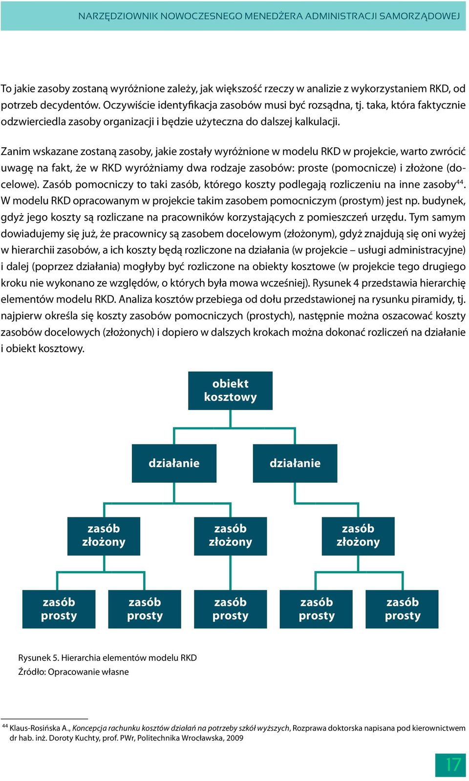 Zanim wskazane zostaną zasoby, jakie zostały wyróżnione w modelu RKD w projekcie, warto zwrócić uwagę na fakt, że w RKD wyróżniamy dwa rodzaje zasobów: proste (pomocnicze) i złożone (docelowe).