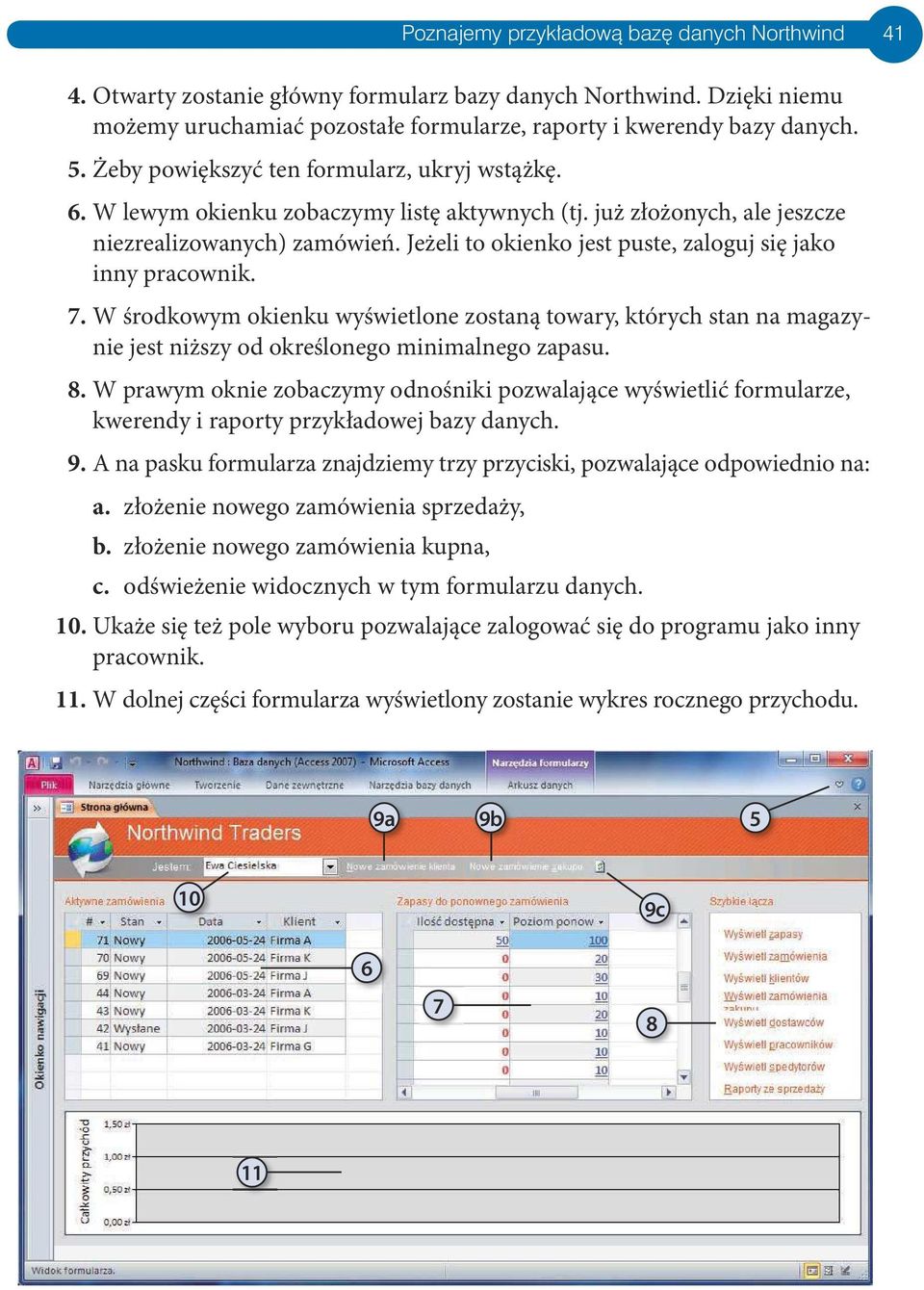 W środkowym okenku wyśwetlone zostaną towary, których stan na magazyne jest nższy od określonego mnmalnego zapasu. 8.