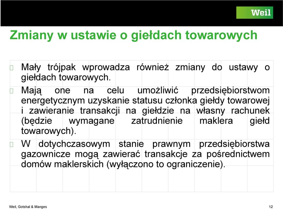 transakcji na giełdzie na własny rachunek (będzie wymagane zatrudnienie maklera giełd towarowych).