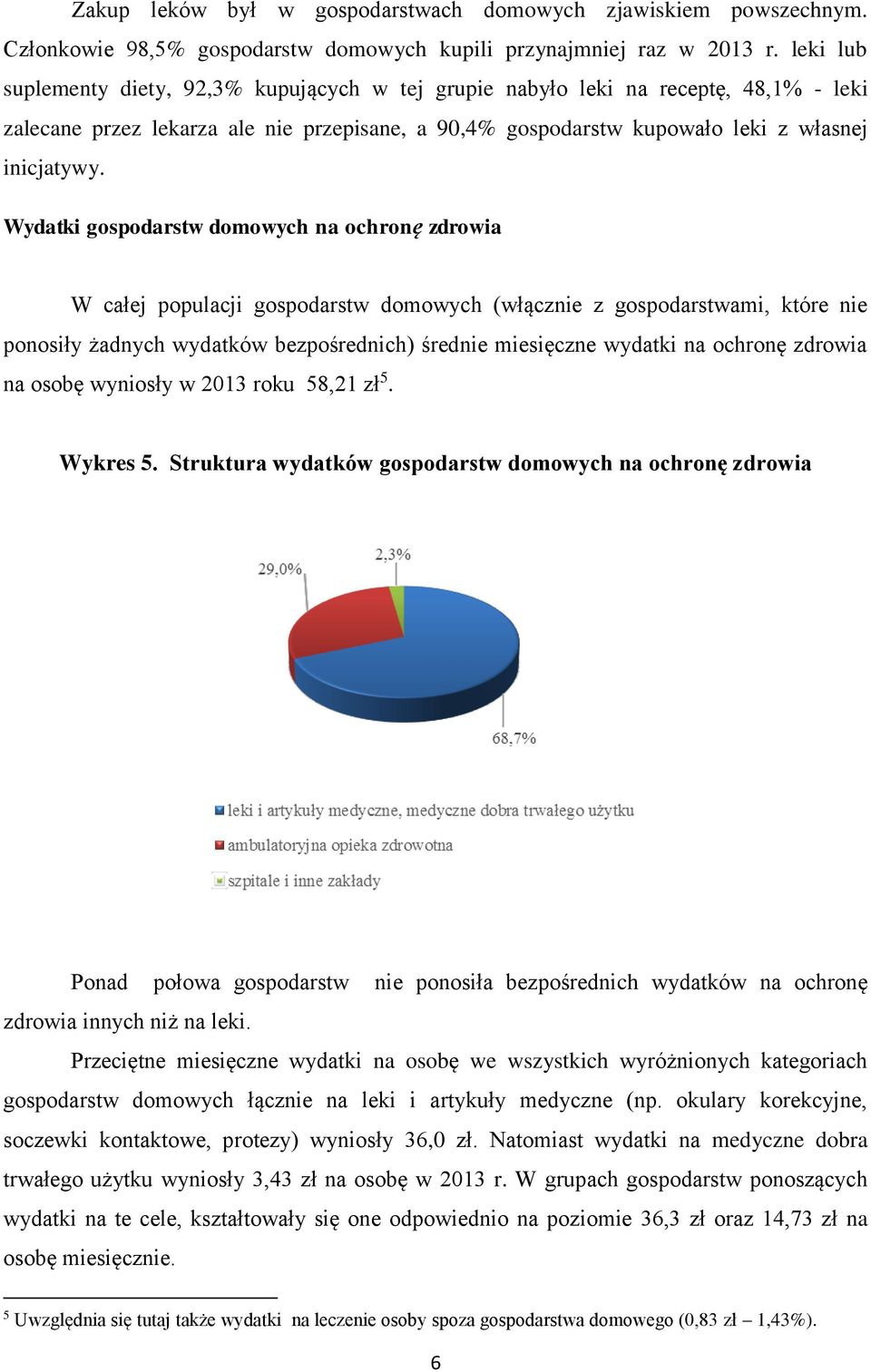 Wydatki gospodarstw domowych na ochronę zdrowia W całej populacji gospodarstw domowych (włącznie z gospodarstwami, które nie ponosiły żadnych wydatków bezpośrednich) średnie miesięczne wydatki na