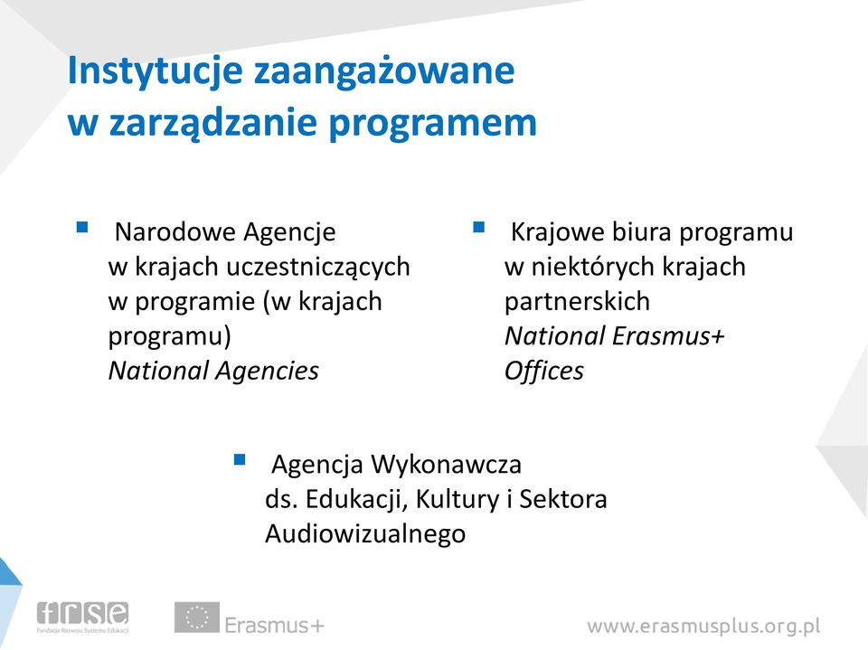Agencies Krajowe biura programu w niektórych krajach partnerskich