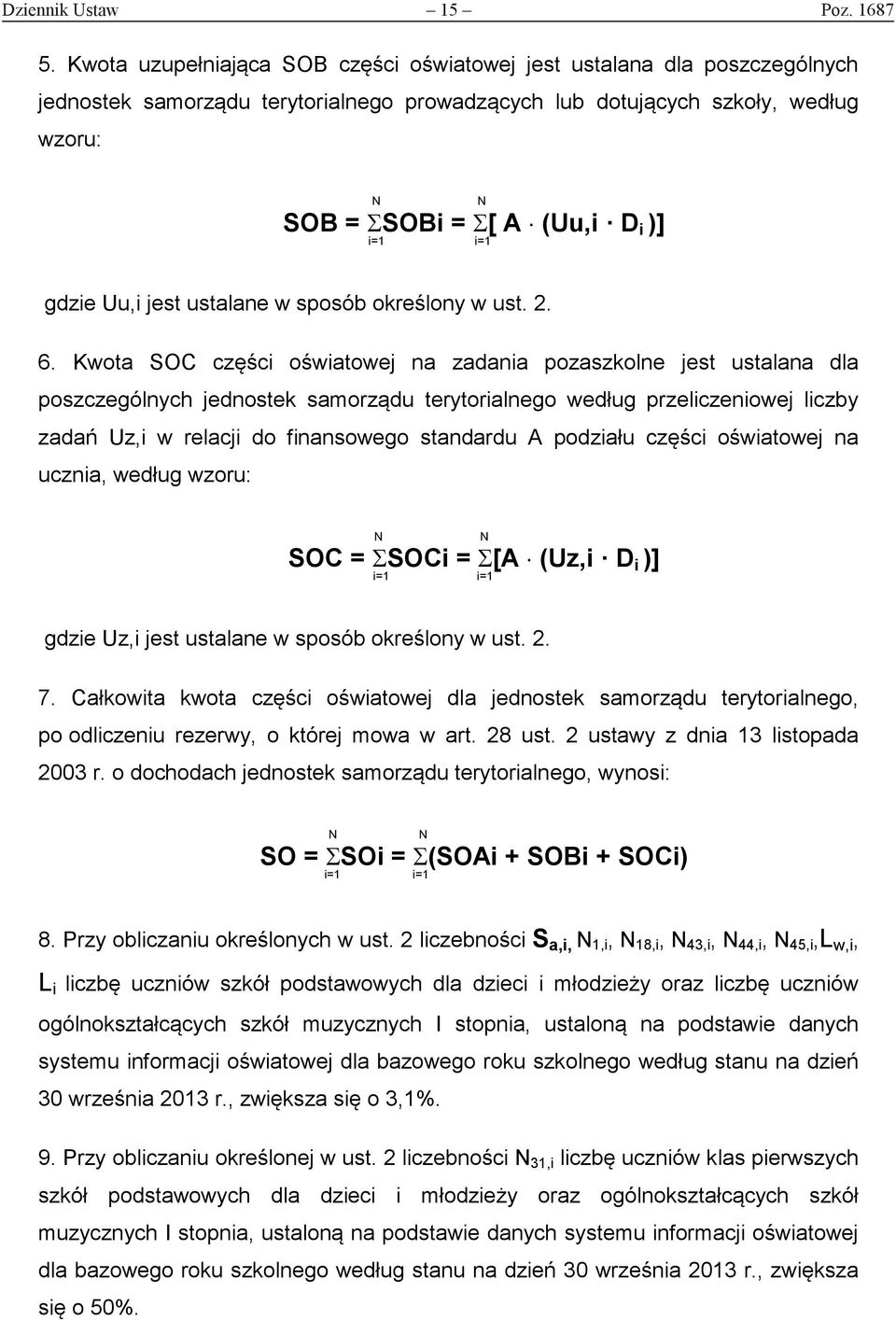 gdzie Uu,i jest ustalane w sposób określony w ust. 2. 6.