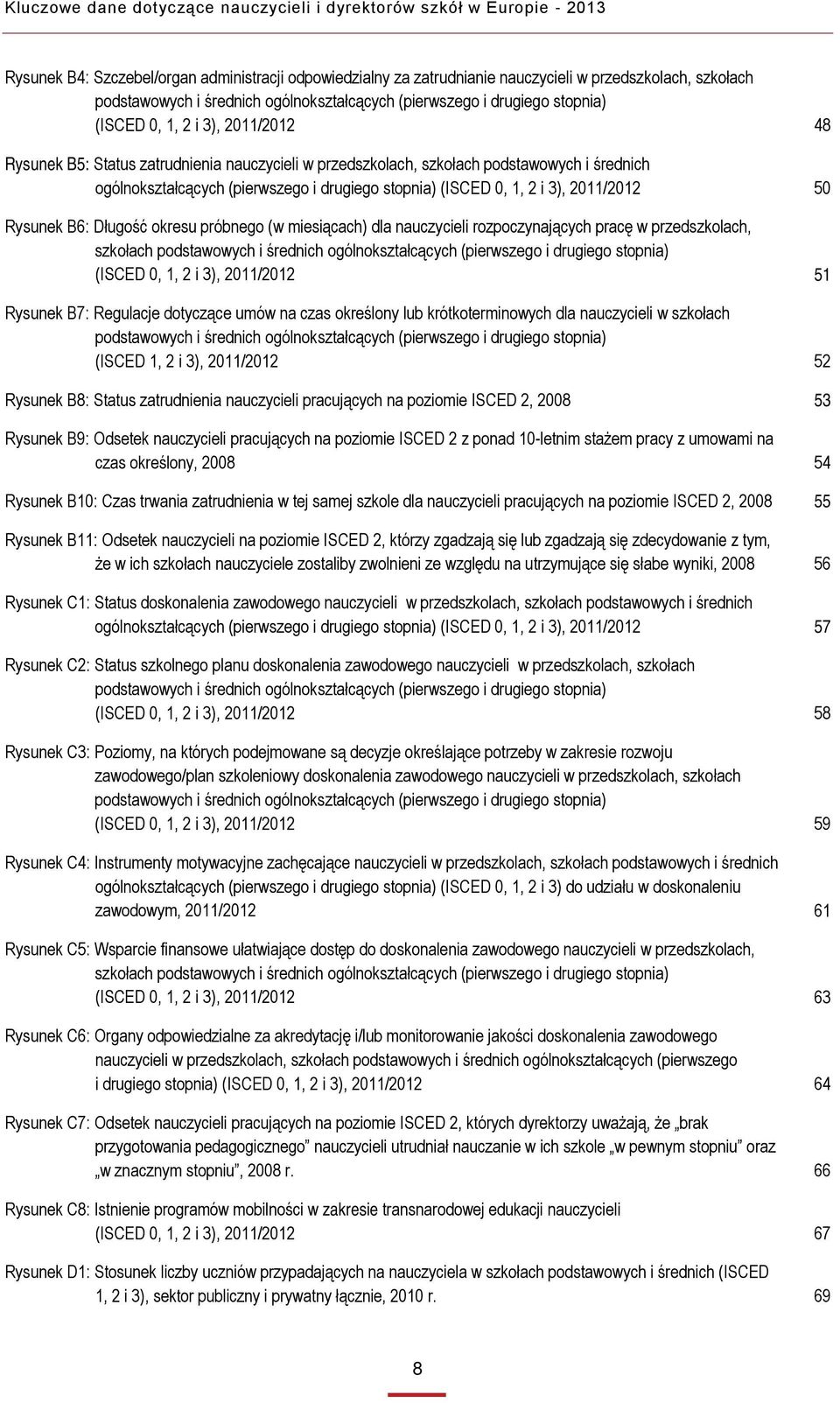 ogólnokształcących (pierwszego i drugiego stopnia) (ISCED 0, 1, 2 i 3), 2011/2012 Rysunek B6: Długość okresu próbnego (w miesiącach) dla nauczycieli rozpoczynających pracę w przedszkolach, szkołach