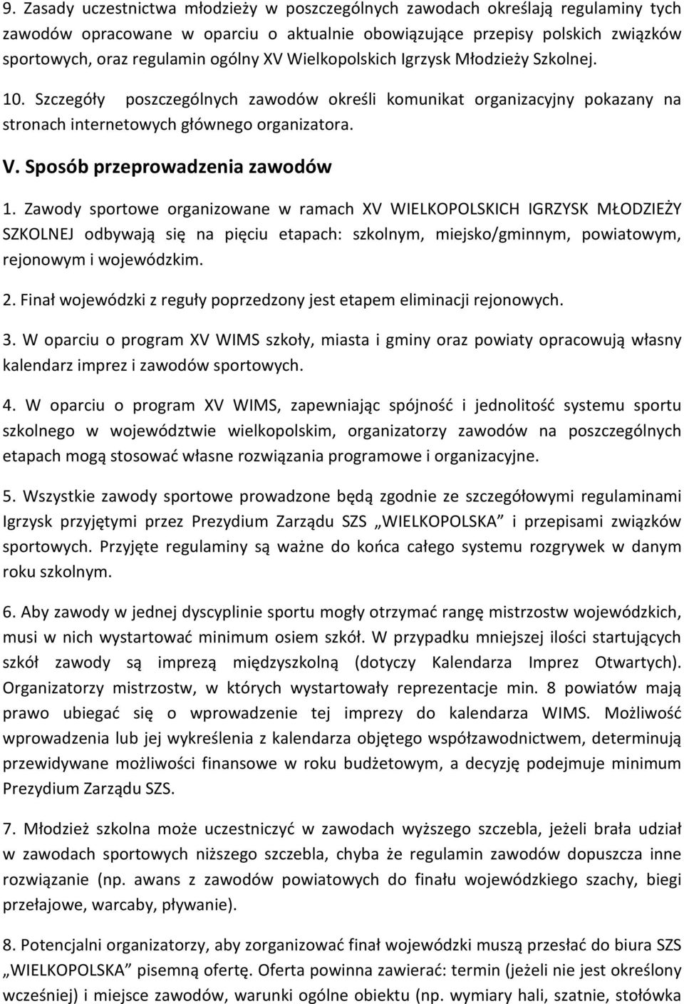 Sposób przeprowadzenia zawodów 1.