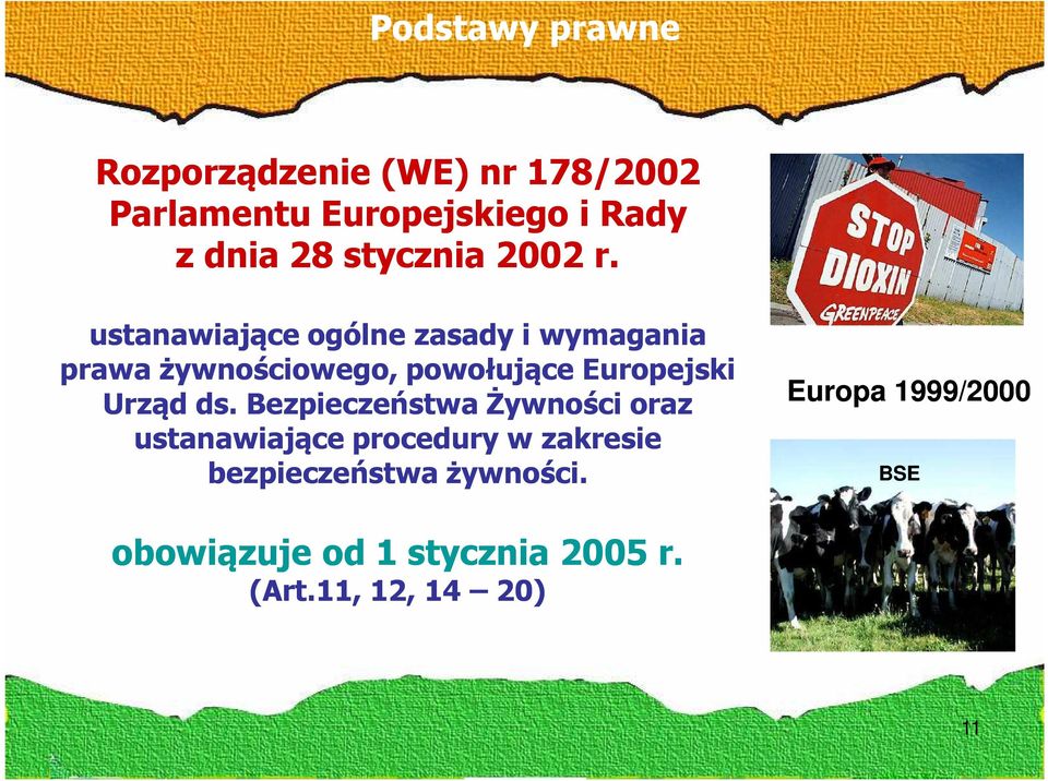 ustanawiające ogólne zasady i wymagania prawa żywnościowego, powołujące Europejski Urząd ds.